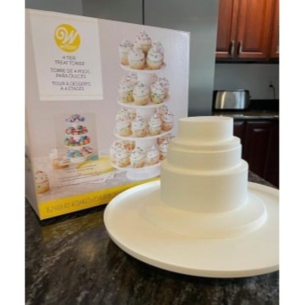 New 4-Tier Stacked Cupcake and Dessert Tower